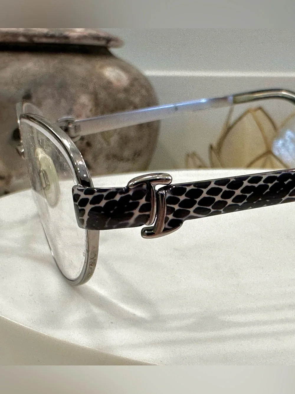 Tod’s B/W Snakeskin-Print Rx Eyeglass Frames - TO 5035 - VGUC